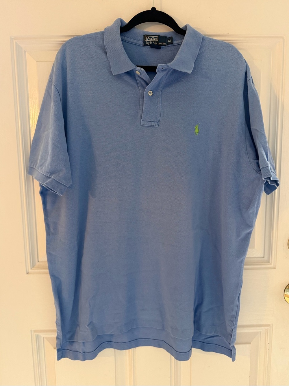 Ralph Lauren Men's Light Blue Polo with Green Pony XL